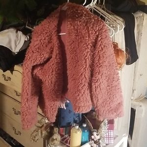 Pink sweater jacket